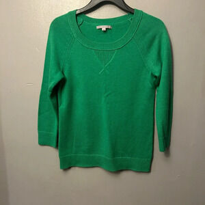 Gap sweater - green round neck 3/4 sleeve classic minimalist